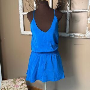 Amanda Uprichard Mara mini dress royal blue size small women’s 100% silk cocktai